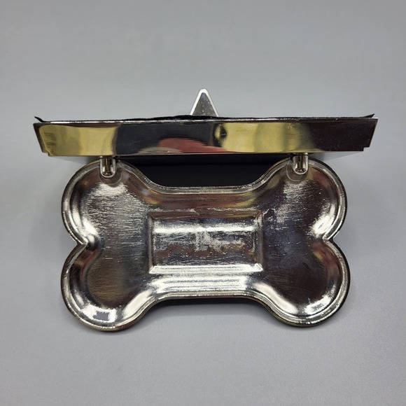 Stocking Holder Doggy Pet Best Friend Dog Bone Red Glitter Silver Tone Metal - Picture 5 of 10